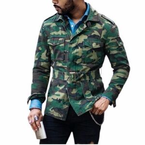 NWT Southern Gents Men's Camouflage Utility Jacket with Belt Size 36